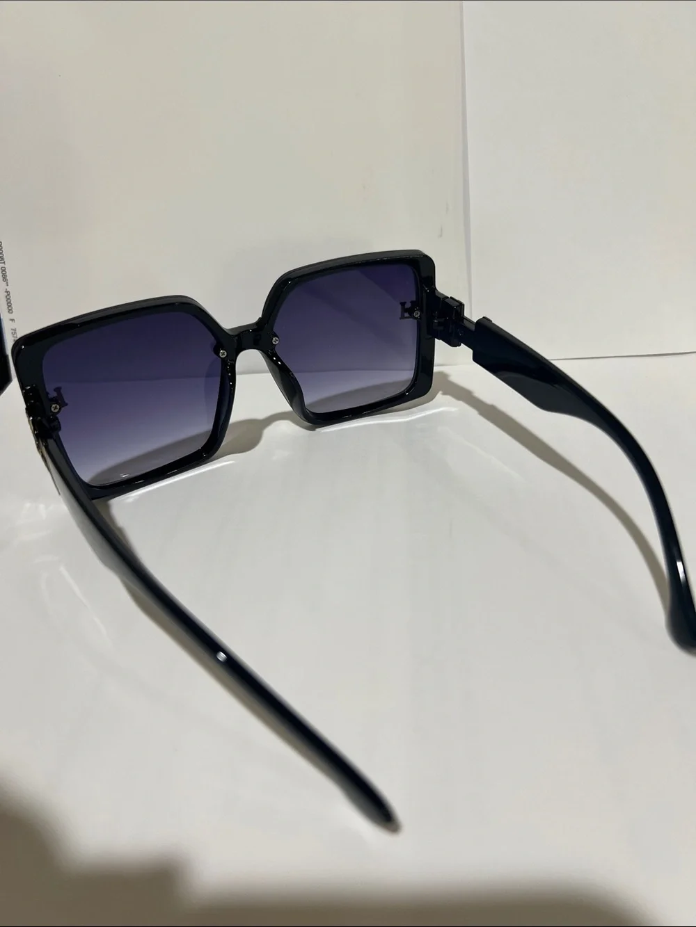 Henmas Black Sunglasses with Gold H Accent
